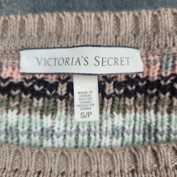 Victoria's Secret Womens Fair Isle Thick Cotton Knit Sweater Size Small Petite - Picture 2 of 8